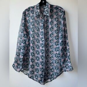 Acne Studio Silk Printed Button Up Top